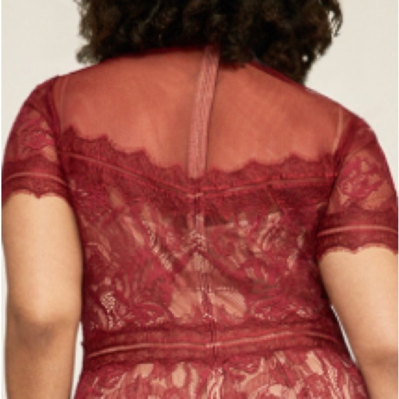 Tadashi Shoji Camilla Lace Maxi Gown Dress 20Q Rosewood Nude Plus Formal Holiday - Picture 11 of 16